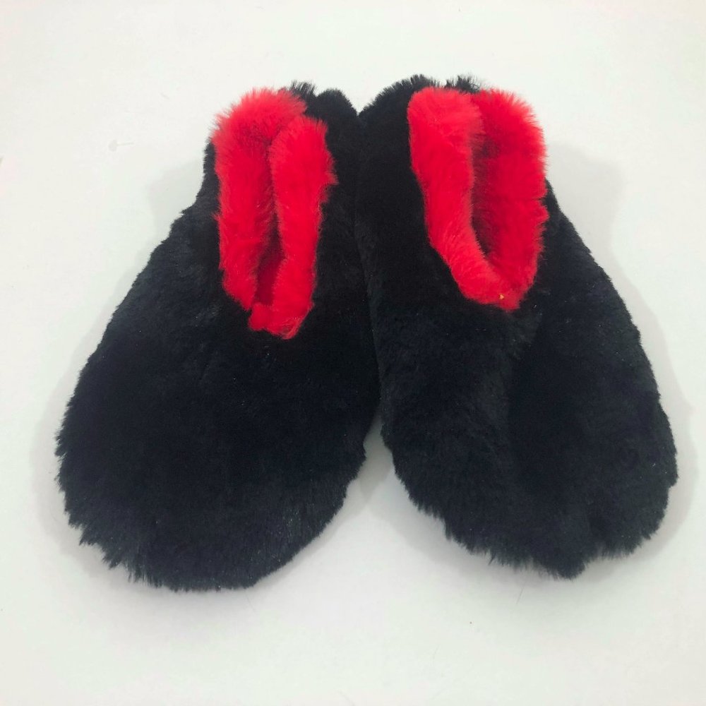 NWT Black With Red Kids Non Skid Slippers